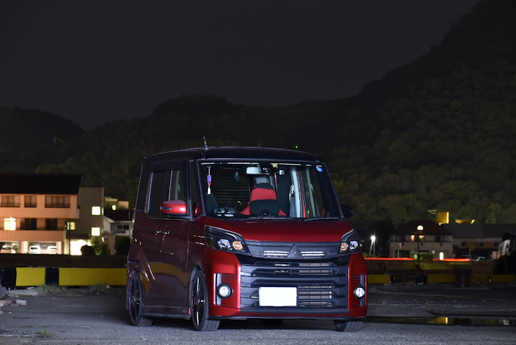 eKスペースカスタムのフォロワーさんやその他の方に感謝・秋の気配・仕事おわりにパシャリ・#夜撮影に関するカスタム事例の投稿画像2枚目