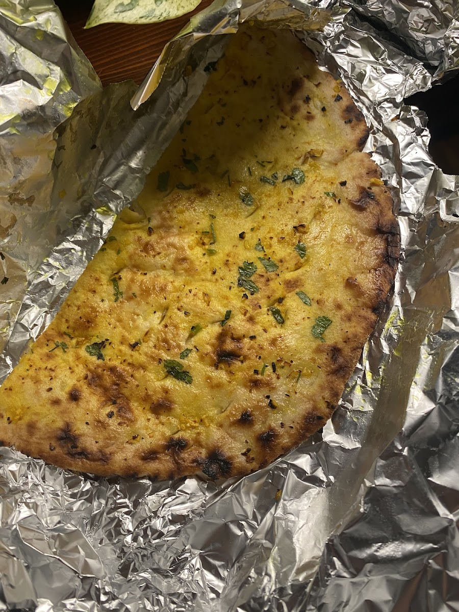 Gluten free garlic naan