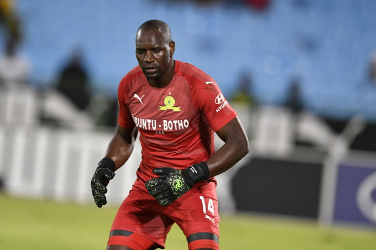 Denis Onyango of Mamelodi Sundowns during the Absa Premiership match between Mamelodi Sundowns and AmaZulu FC at Loftus Versfeld Stadium on January 29, 2019 in Pretoria, South Africa.