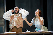 Conroy Scott as Figaro and Brittany Smith as Susanna in 'Le Nozze di Figaro' at Artscape Opera House in Cape Town.