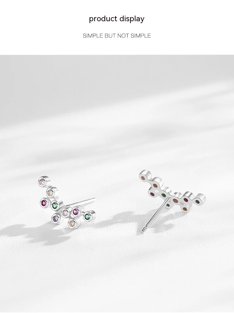 Title 3, Boucles doreilles clous à bulles en argent ste...