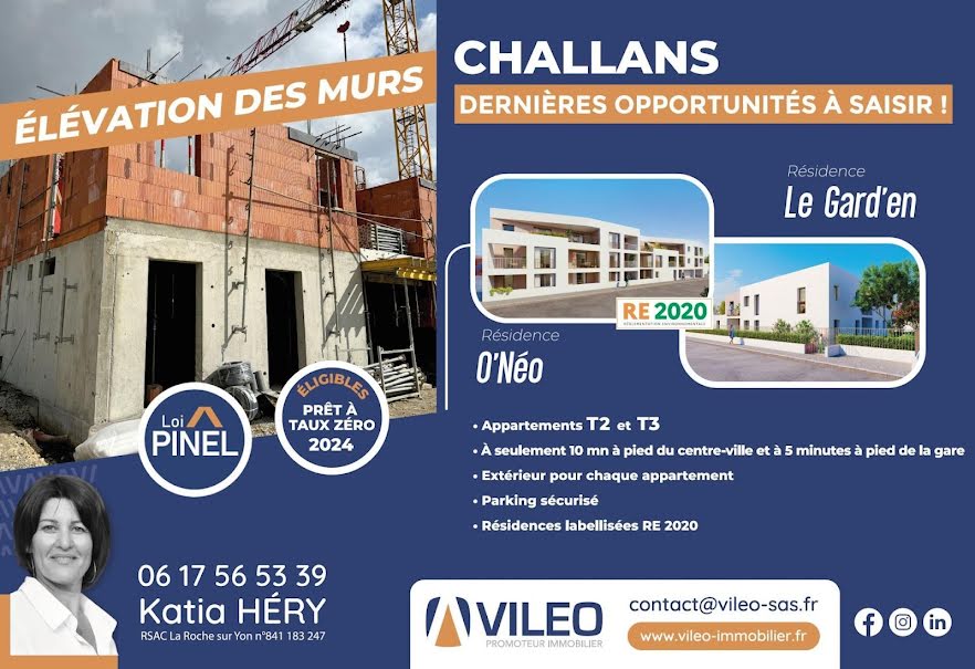 Vente appartement 3 pièces 67 m² à Challans (85300), 280 000 €