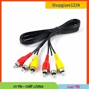 Dây Loa Av 6 Đầu Hoa Sen. Cáp Loa 3 Jack Hoa Sen - > 3 Jack Hoa Sen