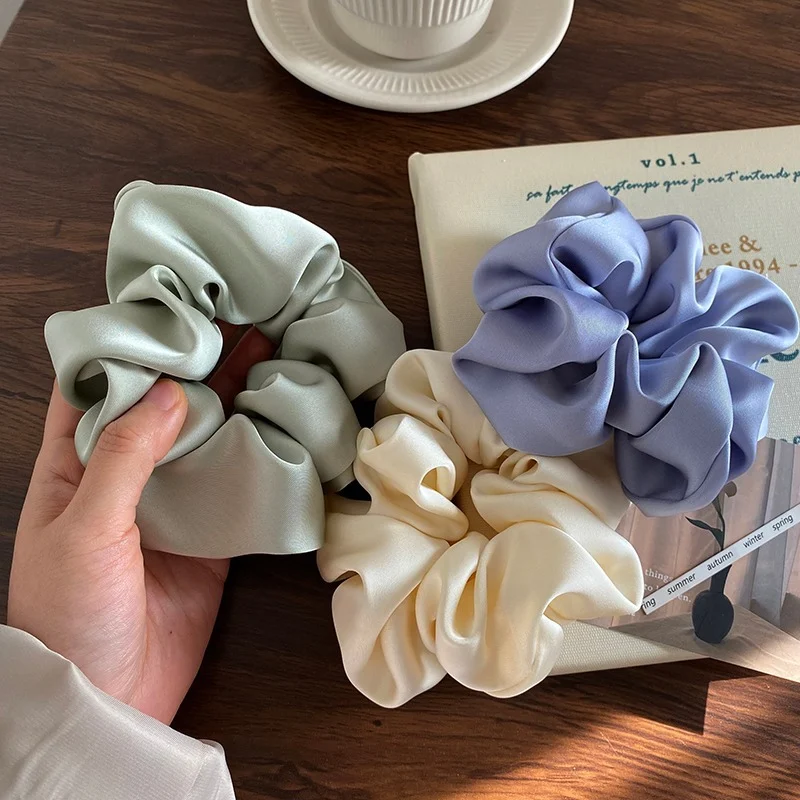 Elástico de cabelo de cetim de alta qualidade, estilo doce francês, perfeito para penteados sofisticados e elegantes.