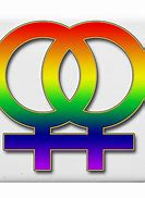 A rainbow colored symbol with a white background Description automatically generated