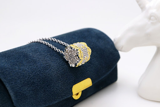 Title 4, 925 Silver And Gold Honeycomb Floor Pendant for...
