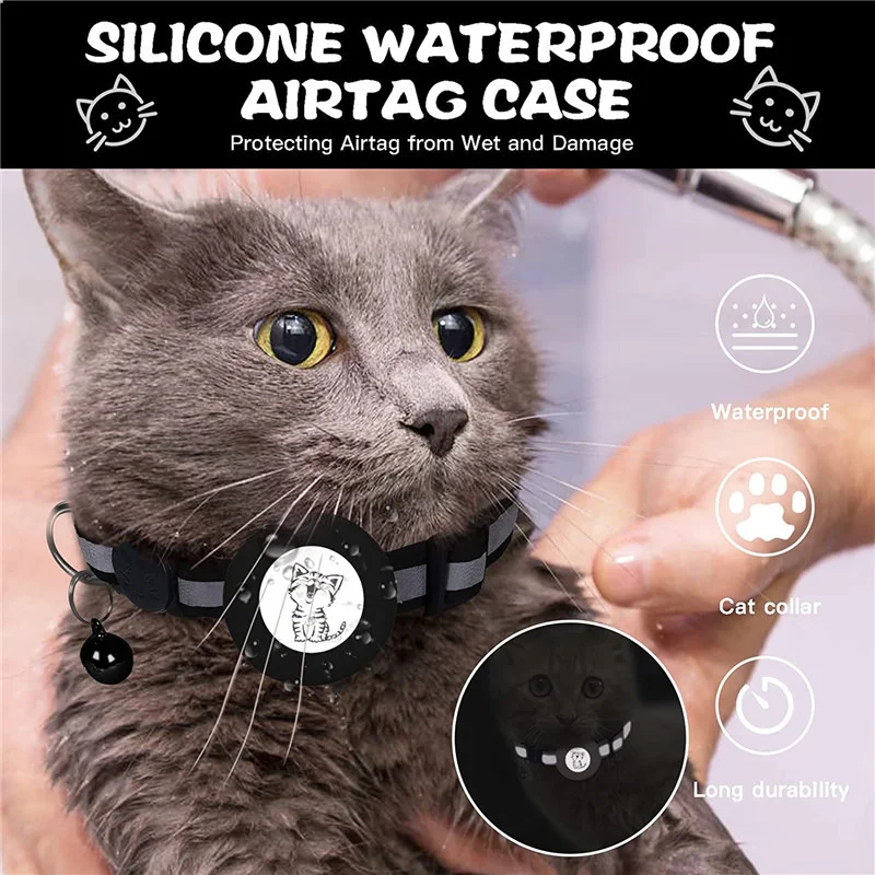 Apple AirTag Beschermhoes voor Huisdieren Tracker Kat Reflecterende Bel Halsband Anti-verlies