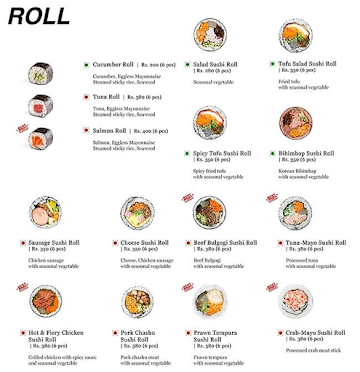 Daily Sushi menu 