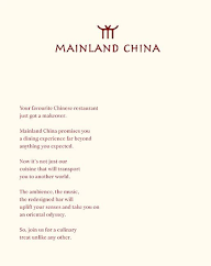 Mainland China menu 1