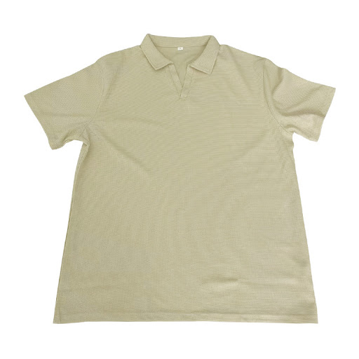 Title 14, Mens Polo Shirt Lapel V-neck Waffle Short Slee...