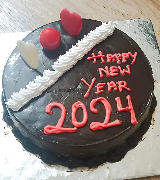 Happy New Year Chocolate Truffle Cake - 2024 Half KG