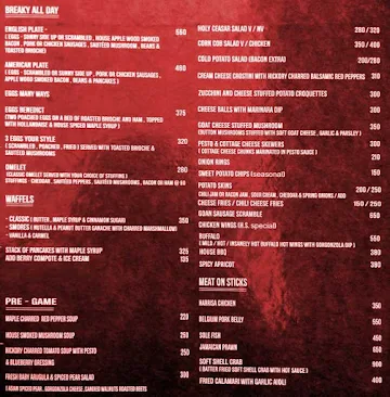 Holy Smoke menu 