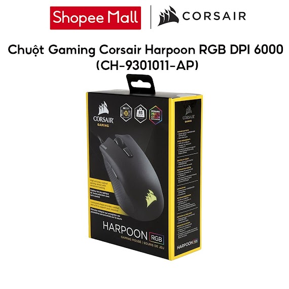 [Mã Bmlt35 Giảm Đến 35K] Chuột Gaming Corsair Harpoon Rgb Dpi 6000 (Ch - 9301011 - Ap)