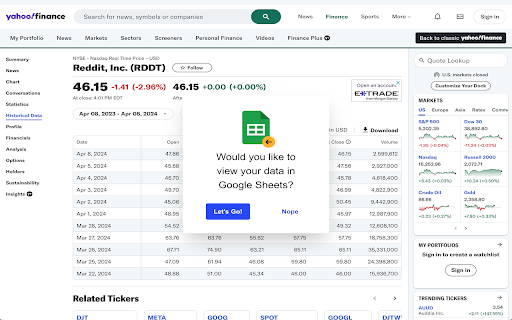 Send to Sheets - CSV & Excel File Viewer