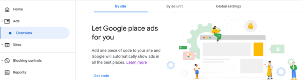 AdSense'teki reklamlara genel bakış sayfası örneği.