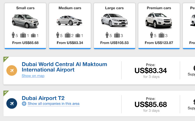 Dubai & UAE Rental Car Cheap Price Finder