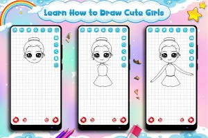 Learn to Draw Cute Girls Screenshot
