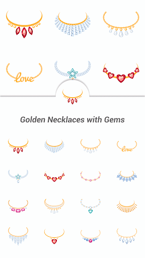 Golden Necklaces with Gems