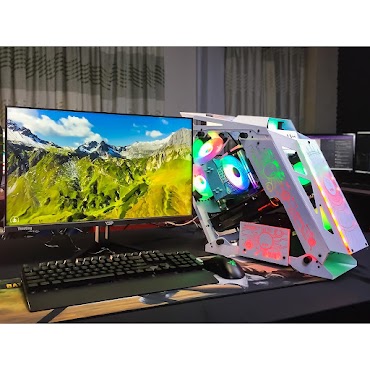 Pc Gaming Thùng Trắng Đẹp Livestream Chơi Game Gta5/ Pupg/ Csgo/ Fifa 04/ Edit Video/ Ps/ Ai