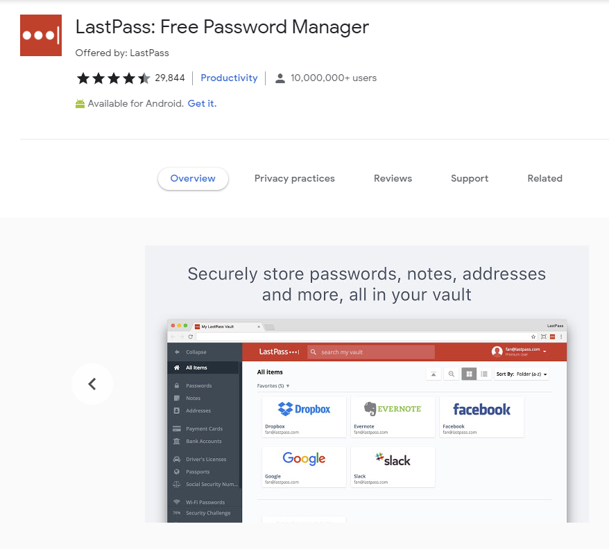 lastpass : free password manager