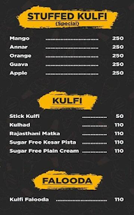 Kuremals Kulfi menu 2