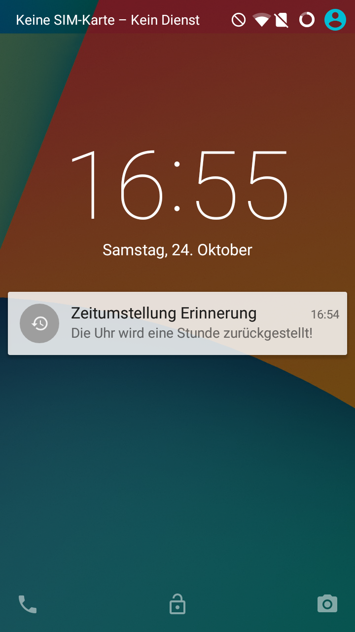 Zeitumstellung Screen 2