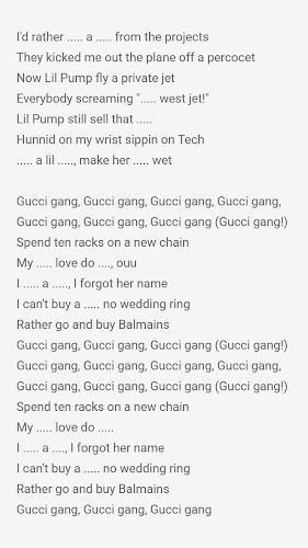 oversætter sang Havslug Gucci Gang - Just Lyrics - Lil Pump - Latest version for Android - Download  APK