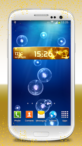 Gold Weather Clock Widget