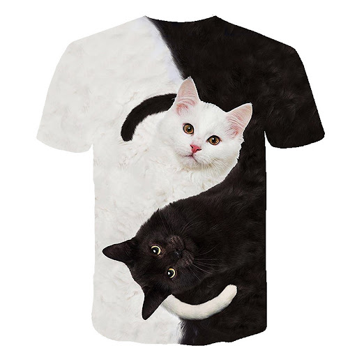 Title 6, Summer New Black And White Cat Mens And women...