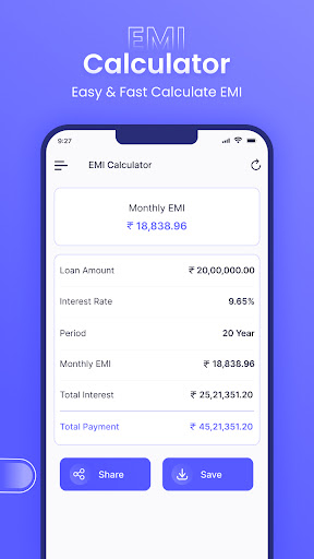 Screenshot Loan EMI Calculator