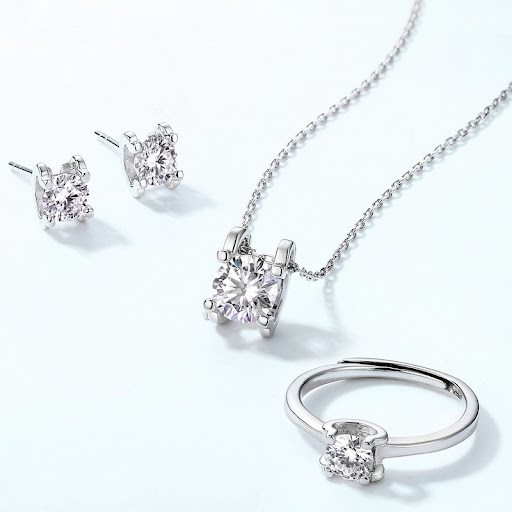 Title 3, Simple Moissanite Bull Head Sterling Silver Stu...