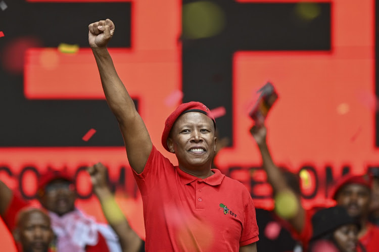 Julius Malema, EFF president at the Economic Freedom Fighters (EFF) Election Manifesto Launch at Moses Mabhida Stadium in Durban.