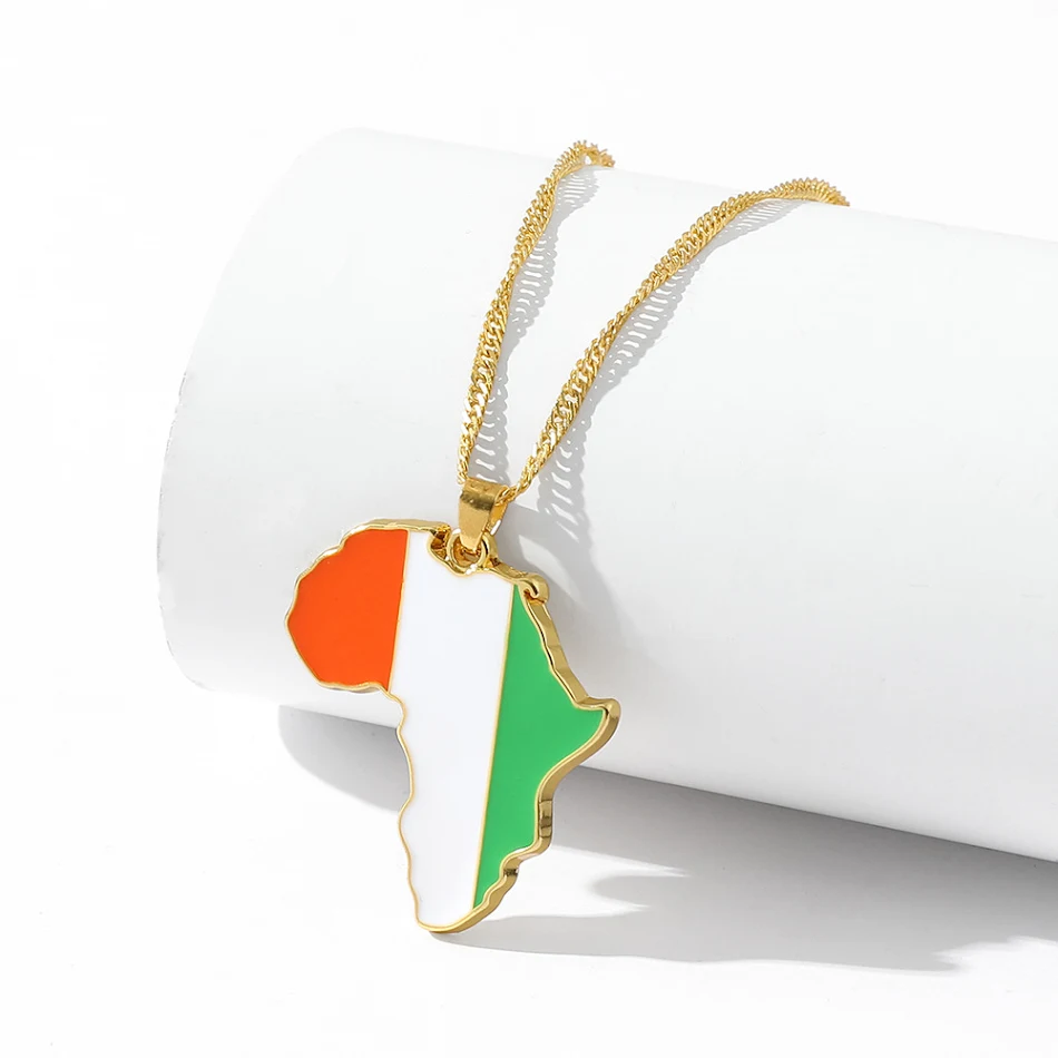 Collar con mapa del mundo de países Ghana Kenia Angola Zimbabue Colgante con aceite goteando un adorno único para ti.