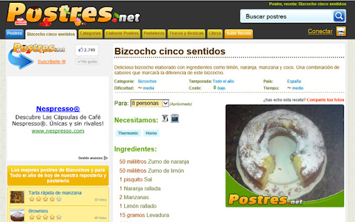 Recetas de Postres caseros