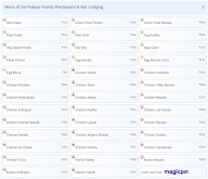 Sai Palace Family Restaurant & Bar Lodging menu 3