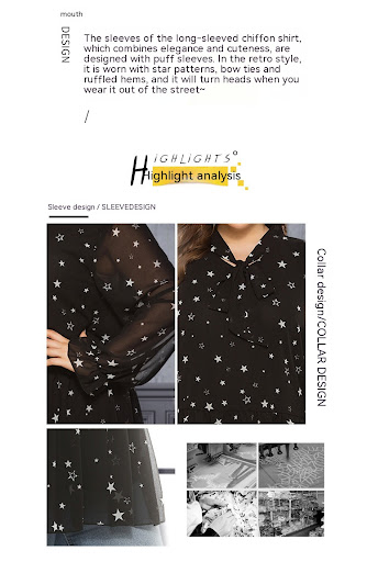 Title 8, Womens Loose XINGX Printed Long-sleeved Chiffo...