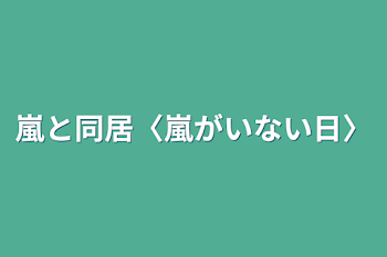 嵐と同居〈嵐がいない日〉