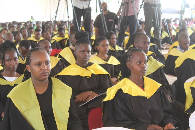 Nyeri National Polytechnic graduands at the institution