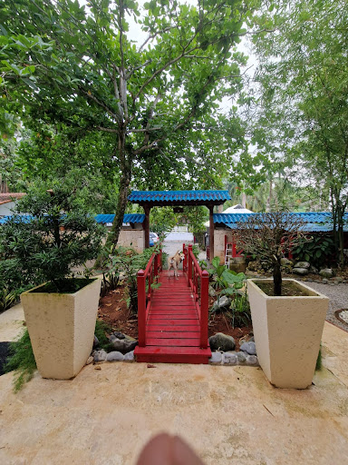 Red bridge in Asian garden in this luxury house for sale in Las Terrenas ($2,500,000 - 700 m²)