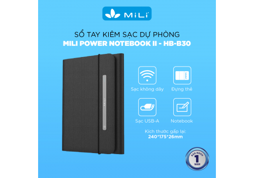 Sổ tay kiêm sạc dự phòng MiLi Power Notebook II - HB-B30