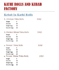 Kathi Rolls And Kebab Factory menu 1