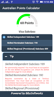 Australia eoi points calculator