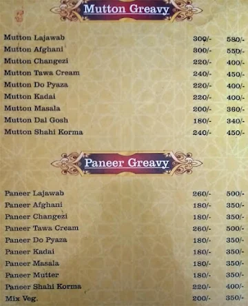 Rangoon Zaika menu 