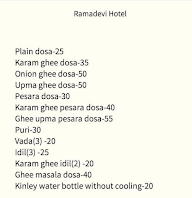 Ramadevi Hotel menu 1