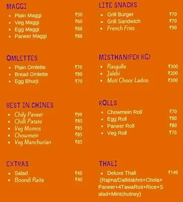 Sab Ka Dhaba menu 