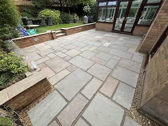 Indian Sandstone patio project Burnley album cover