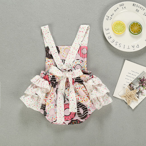 Title 1, Girls Fashion Casual Sleeveless Donut Print Rom...