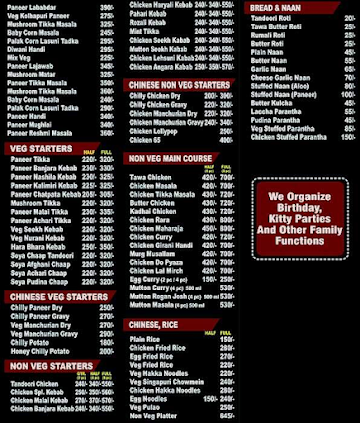 Parantha Factory menu 