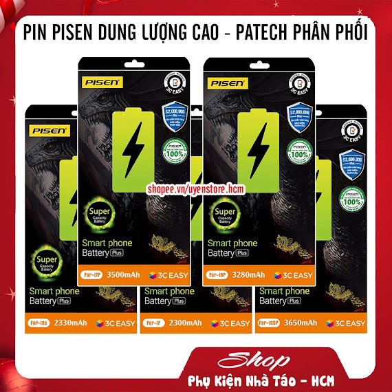 Pin Pisen Dung Lượng Cao Full Dòng Từ 6 Đến Xsm - Patech Phân Phối