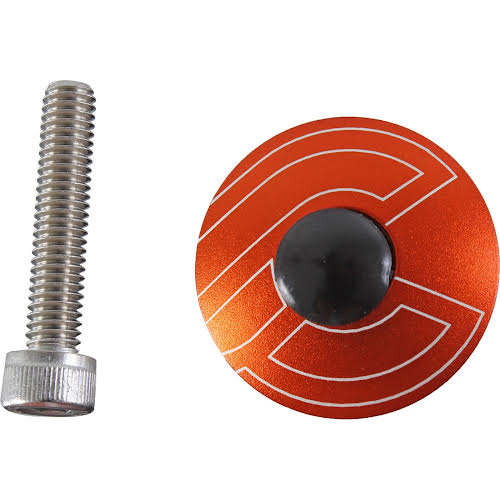 Cinelli Top Cap Kit, Orange Cinelli Logo